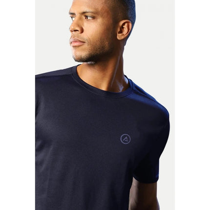 Rosolly Men'sÂ Casual Half sleeve SolidÂ Polyester Crew Neck T-shirt (Navy)