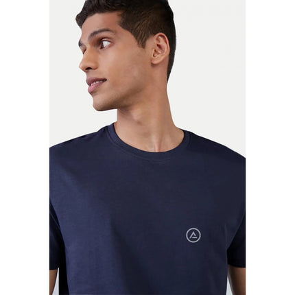 Rosolly Men'sÂ Casual Half sleeve SolidÂ Polyester Crew Neck T-shirt (Navy)
