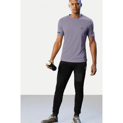 Rosolly Men'sÂ Casual Half sleeve SolidÂ Polyester Crew Neck T-shirt (Lilac)