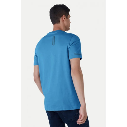 Rosolly Men'sÂ Casual Half sleeve SolidÂ Polyester Crew Neck T-shirt (Light Blue)