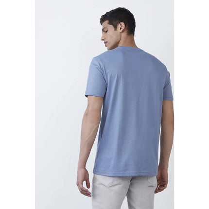 Rosolly Men'sÂ Casual Half sleeve SolidÂ Polyester Crew Neck T-shirt (Light Blue)