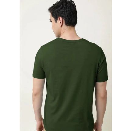 Rosolly Men'sÂ Casual Half sleeve SolidÂ Cotton V Neck T-shirt (Olive)