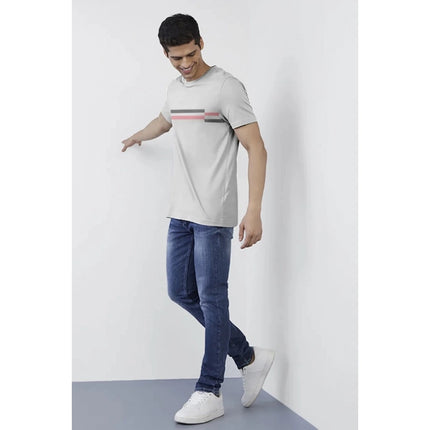 Rosolly Men'sÂ Casual Half sleeve SolidÂ Cotton Crew Neck T-shirt (Light Grey)