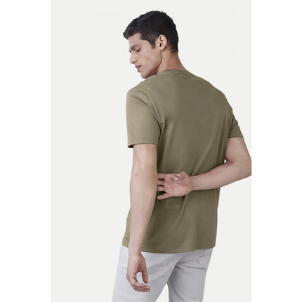 Rosolly Men'sÂ Casual Half sleeve Printed Cotton Crew Neck T-shirt (Green)