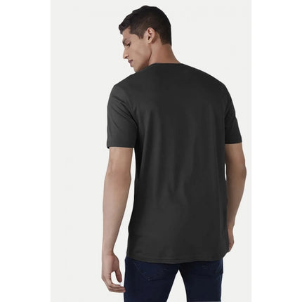 Rosolly Men'sÂ Casual Half sleeve Printed Cotton Crew Neck T-shirt (Black)