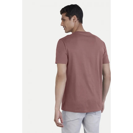 Rosolly Men'sÂ Casual Half sleeve Printed Cotton Crew Neck T-shirt (Pink)
