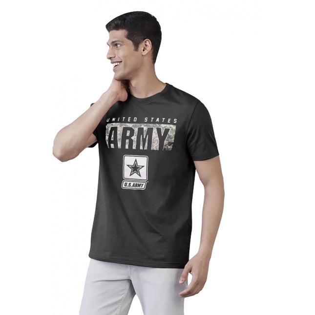 Rosolly Men'sÂ Casual Half sleeve Printed Cotton Round Neck T-shirt (Dark Grey)