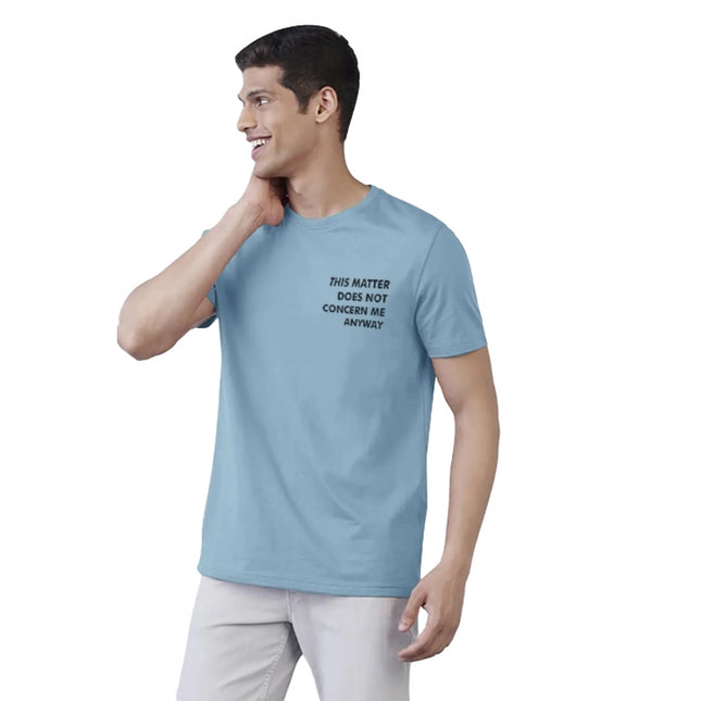 Rosolly Men'sÂ Casual Half sleeve Printed Cotton Round Neck T-shirt (Teal)