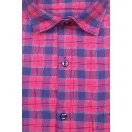 Rosolly Men's Cotton Lycra Full Sleeve Checked Casual Shirt (Red)
