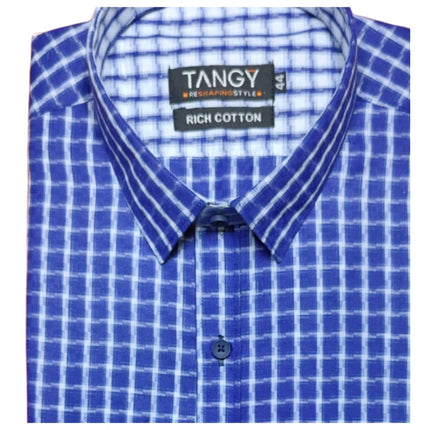 Rosolly Men's Cotton Lycra Full Sleeve Checked Casual Shirt (Purple)