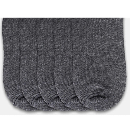 Rosolly 5 Pairs Unisex Casual Cotton Blended Solid Ankle length Socks (Dark Grey)