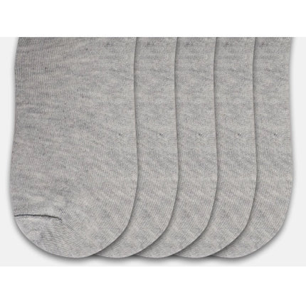 Rosolly 5 Pairs Unisex Casual Cotton Blended Solid Ankle length Socks (Light Grey)