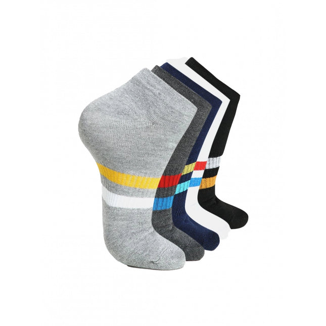 Rosolly 5 Pairs Unisex Casual Cotton Blended Printed Ankle length Socks (Assorted)
