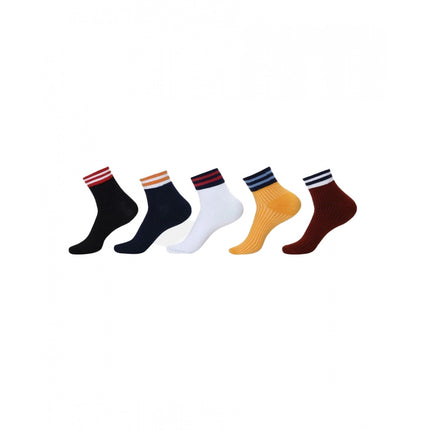 Rosolly 5 Pairs Unisex Casual Cotton Blended Printed Ankle length Socks (Assorted)