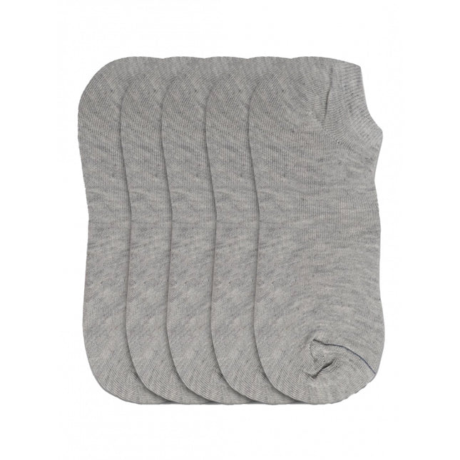 Rosolly 5 Pairs Unisex Casual Cotton Blended Solid Ankle length Socks (Light Grey)