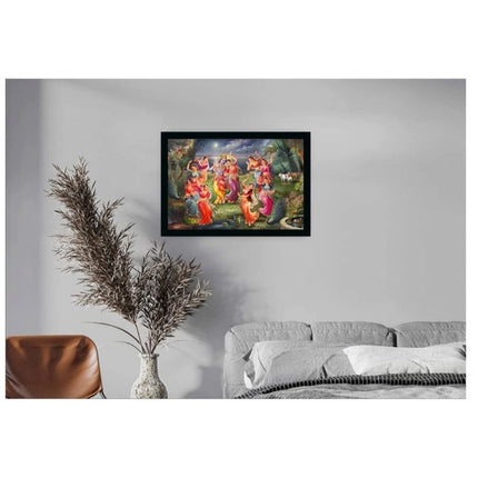 Rosolly Beautiful Radha Krishna Vinyl Sparkle Coated with Synthetic Photo Frame (Multicolor)