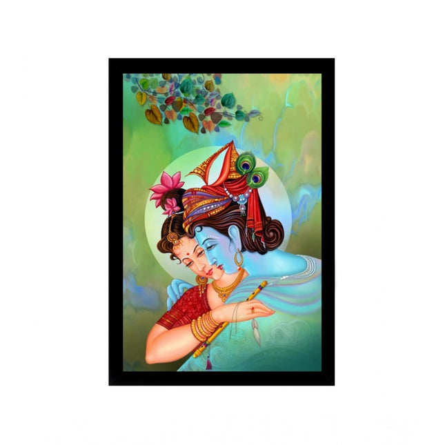 Rosolly Beautiful Radha Krishna Vinyl Sparkle Coated with Synthetic Photo Frame (Multicolor)