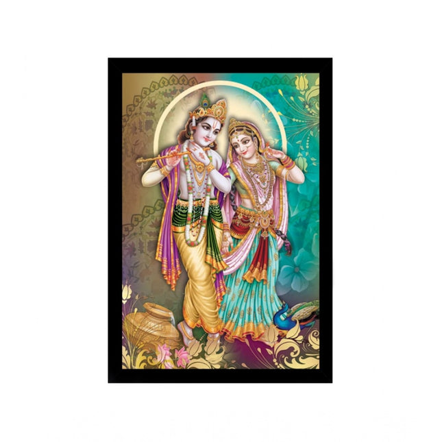 Rosolly Beautiful Radha Krishna Vinyl Sparkle Coated with Synthetic Photo Frame (Multicolor)
