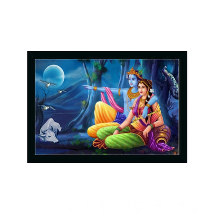Rosolly Beautiful Radha Krishna Vinyl Sparkle Coated with Synthetic Photo Frame (Multicolor)
