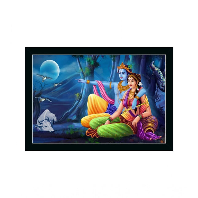 Rosolly Beautiful Radha Krishna Vinyl Sparkle Coated with Synthetic Photo Frame (Multicolor)