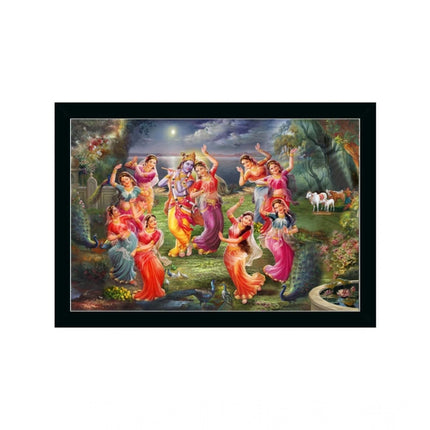 Rosolly Beautiful Radha Krishna Vinyl Sparkle Coated with Synthetic Photo Frame (Multicolor)