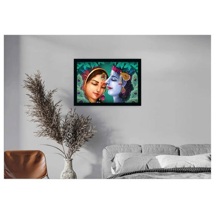 Rosolly Beautiful Radha Krishna Vinyl Sparkle Coated with Synthetic Photo Frame (Multicolor)