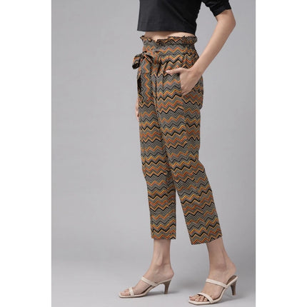 Rosolly Women's Casual Printed Cotton Trouser Pant (MultiColor)