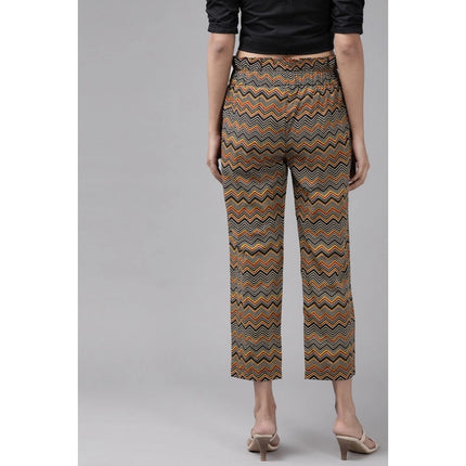 Rosolly Women's Casual Printed Cotton Trouser Pant (MultiColor)