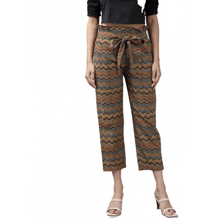 Rosolly Women's Casual Printed Cotton Trouser Pant (MultiColor)