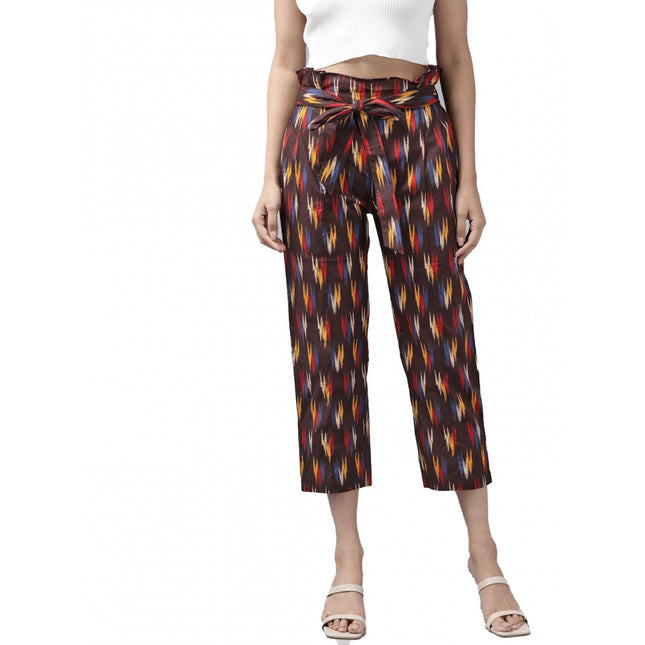 Rosolly Women's Casual Printed Cotton Trouser Pant (MultiColor)