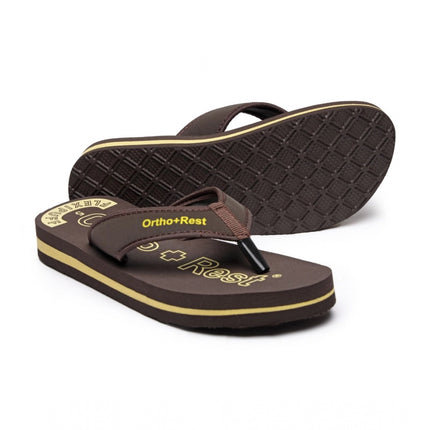 Rosolly Unisex Rubber Comfortable Orthopedic Doctor Slipper and Flip Flops (Brown)