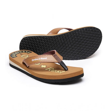 Rosolly Unisex Rubber Comfortable Orthopedic Doctor Slipper and Flip Flops (Brown)
