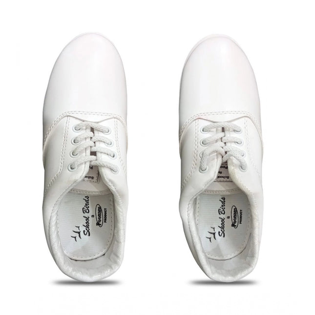 Rosolly Boy's Rexine School Shoe Lace-Up (White)