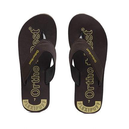 Rosolly Unisex Rubber Comfortable Orthopedic Doctor Slipper and Flip Flops (Brown)