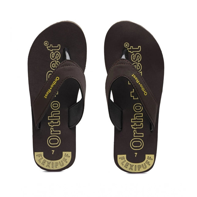 Rosolly Unisex Rubber Comfortable Orthopedic Doctor Slipper and Flip Flops (Brown)