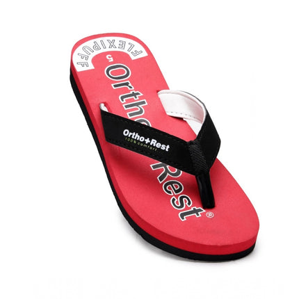 Rosolly Unisex Rubber Comfortable Orthopedic Doctor Slipper and Flip Flops (Red)