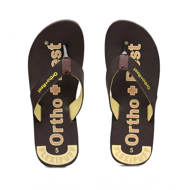 Rosolly Unisex Rubber Comfortable Orthopedic Doctor Slipper and Flip Flops (Brown)