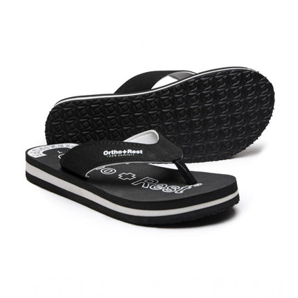 Rosolly Unisex Rubber Comfortable Orthopedic Doctor Slipper and Flip Flops (Black)
