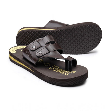 Rosolly Unisex Rubber Comfortable Orthopedic Doctor Slipper and Flip Flops (Brown)