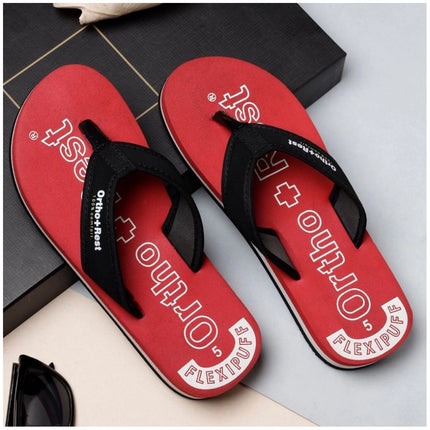 Rosolly Unisex Rubber Comfortable Orthopedic Doctor Slipper and Flip Flops (Red)