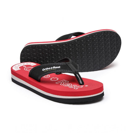 Rosolly Unisex Rubber Comfortable Orthopedic Doctor Slipper and Flip Flops (Red)