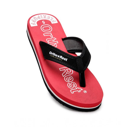 Rosolly Unisex Rubber Comfortable Orthopedic Doctor Slipper and Flip Flops (Red)