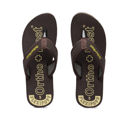 Rosolly Unisex Rubber Comfortable Orthopedic Doctor Slipper and Flip Flops (Brown)