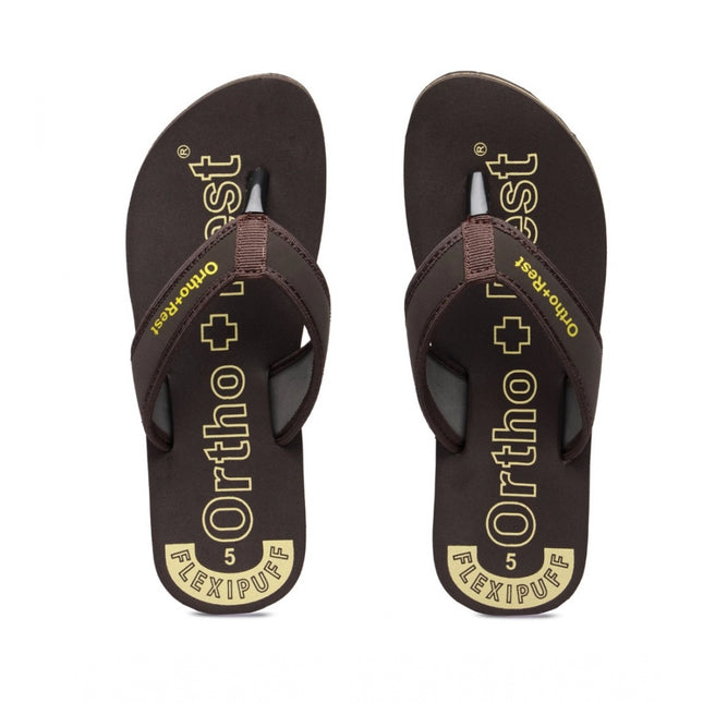Rosolly Unisex Rubber Comfortable Orthopedic Doctor Slipper and Flip Flops (Brown)