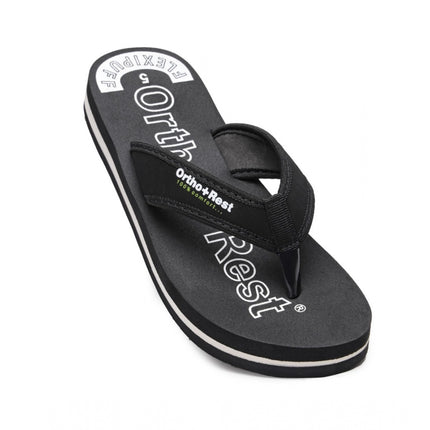 Rosolly Unisex Rubber Comfortable Orthopedic Doctor Slipper and Flip Flops (Black)