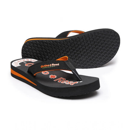 Rosolly Unisex Rubber Comfortable Orthopedic Doctor Slipper and Flip Flops (Black)