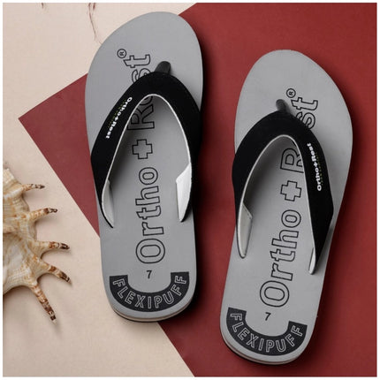 Rosolly Unisex Rubber Comfortable Orthopedic Doctor Slipper and Flip Flops (Grey)