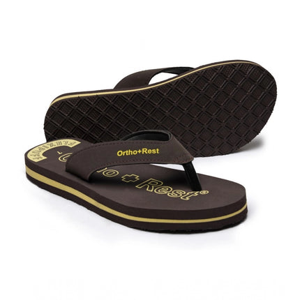 Rosolly Unisex Rubber Comfortable Orthopedic Doctor Slipper and Flip Flops (Brown)