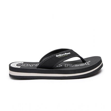 Rosolly Unisex Rubber Comfortable Orthopedic Doctor Slipper and Flip Flops (Black)