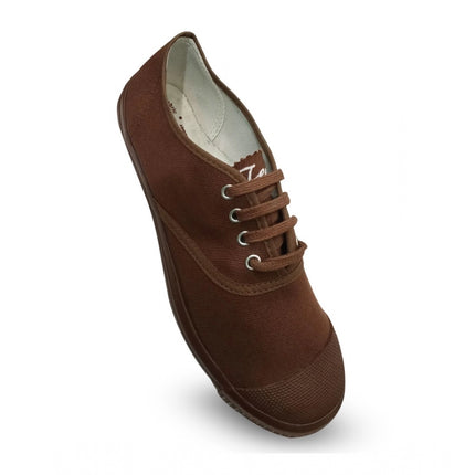 Rosolly Unisex Cotton School Shoe Lace-Up (Brown)